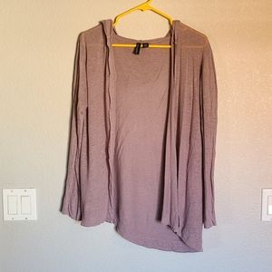 Purple hooded Cardigan
